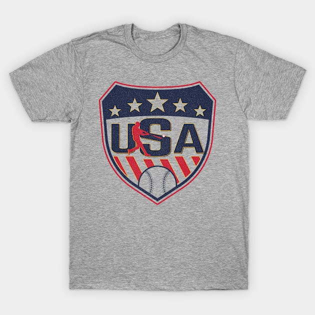 USA Baseball Vintage Logo in American Shield T-Shirt by ferms82